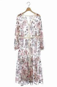 20SS 刺繍チュールワンピース 36 アイボリー