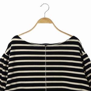 MARC JACOBS Stamped Stripe Dress ボーダーワンピース ひざ丈 七分袖 M 黒 白