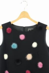 Diagram GRACE CONTINENTAL ミンクポンポンドレス ワンピース ノースリーブ ひざ丈 タイト