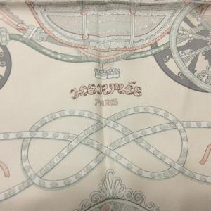HERMES Paperoles パプロール スカーフ カレ90 シルク 白 ホワイト
