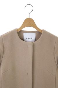 ANAYI 20AW ダブルビーバーノーカラーコート 