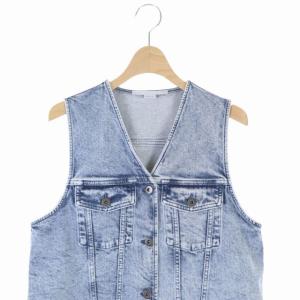 STELLA McCARTNEY デニムベスト ケミカルウォッシュ 34 ライトブルー