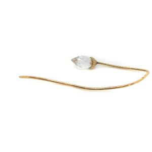 agete ピアス すずらんモチーフ フック クォーツ K10 ゴールド