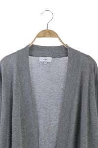 HYKE コットン ロングカーディガン グレー