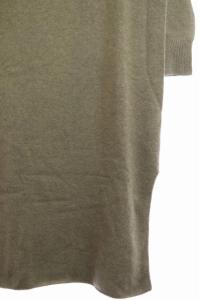 Spick&Span 18AW カシミア混 ウール ワンピース ニット 長袖 ストレート スリット ロング タートルネック F グレージュ 茶