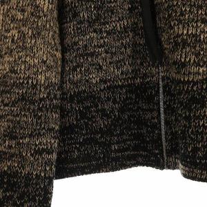 Martin Margiela 6 初期 ウール ジップアップ ニット カーディガン 長袖 M ベージュ 黒