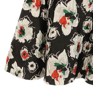 ENFOLD コレクションラインフラワージャガードスカート フレア 黒