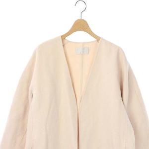 CELFORD 19SS ノーカラーロングコート 36 ペールピンク