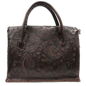CARVING TRIBES カービングバッグ ハンドバッグ トート レザー 茶 ブラウン