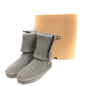 UGG australia クラシックカーディ ブーツ ニット ミドル 23cm グレー 1016555
