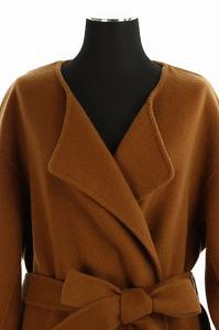Spick&Span 19AW ビーバーフォールドラペルコート ガウン アウター ベルト付き 38 茶 ブラウン