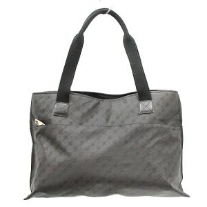 トート ハンドバッグ ロゴ柄 スクエア 黒 ブラック