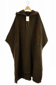 ポンチョコート アウター ロング フード パイピング