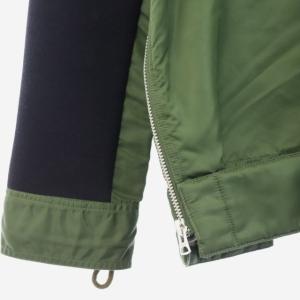 sacai 18AW スポンジスウェットコンボプルオーバーパーカー カットソー 長袖 3 紺 カーキ