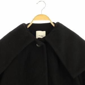 CLANE ビッグカラーフレアショートコート ブラック