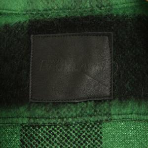 ISAMU KATAYAMA BACKLASH モヘアチェック オーバーシャツジャケット 起毛 M 緑 グリーン 黒