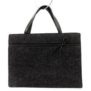 リボンフェルトバッグ  ブラック