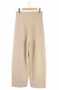 ELIN HIGH WAIST PANTSパンツ ワイド テーパード タック 38 ベージュ