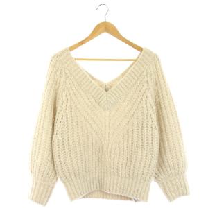 20AW ルーズ切替ニット セーター プルオーバー アルパカ 36 ベージュ