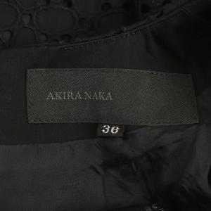 AKIRANAKA ワンピース パンチングレース ひざ丈 ブラック