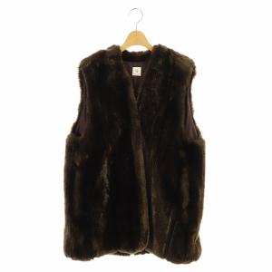 ロク 6 FAKE MINK FUR VEST ベスト フェイクファー アウター S 茶 ダークブラウン