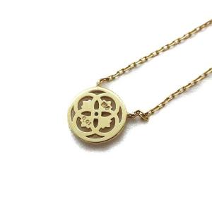 agete ネックレス ペンダント ミル打ち 透かし K18 K14 ダイヤ 0.01ct