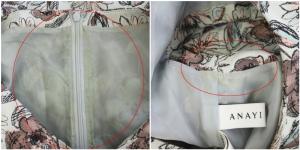 ANAYI ドローイングフラワータックワンピース ライトグレー