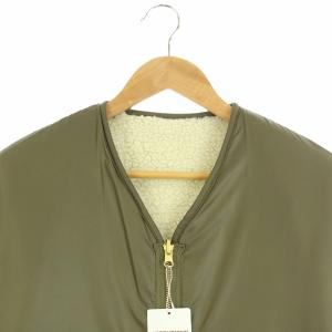 UNITED ARROWS UWSC ボア リバーシブル ブルゾン ジップアップ 38 カーキ 白