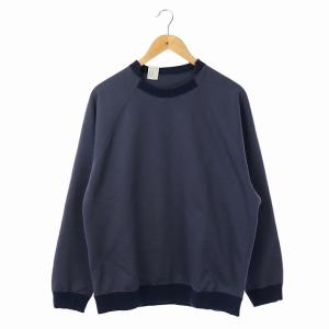 エヌハリウッド 19AW ラグランスウェット プルオーバー トレーナー 裏起毛 長袖 38 紺 ウィンタースカイ