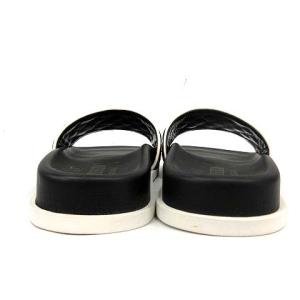 VALENTINO GARAVANI サンダル ヘップ スリッパ レザー スタッズ キルティング フラット 37 24cm 黒 