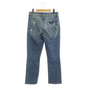 MOTHER カットオフクロップドデニム ダメージ加工 26 青 ブルー
