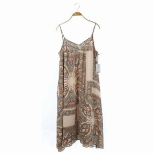 21SS キャミワンピース 総柄 ロング 36 ピンク