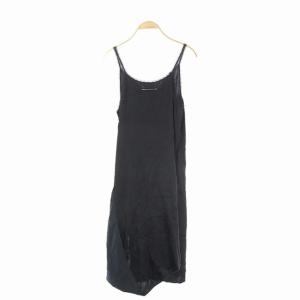 Martin Margiela 6 MM6 アシンメトリー キャミソールワンピース 変形 膝丈 レース Vネック 36 黒