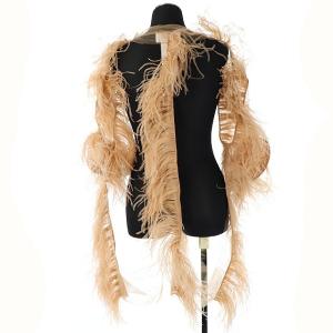 Martin Margiela 1 白タグ 18SS フェザー装飾 トップス uni 茶