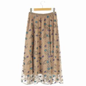 Diagram GRACE CONTINENTAL 20AW ロングスカート フレア コスメ刺繍 チュール