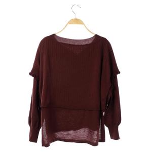 Diagram GRACE CONTINENTAL 20AW ポンポンフェイクレイヤードニットセーター 36 ブラウン
