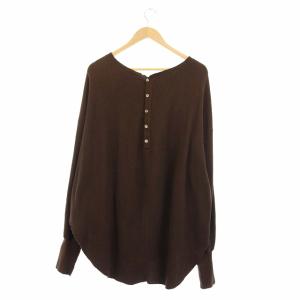 AMERICANA THERMAL BACK HENLEY NECK チュニック ブラウン