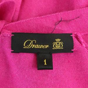 Drawer カシミヤシルクバックリボンVネックニット 1 ピンク