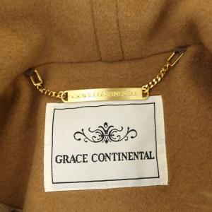 GRACE CONTINENTAL 20AW フードフェイクファー付ウールコート アウター 36 茶 キャメル /KN ■OS