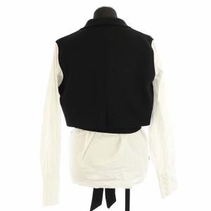 Ameri VINTAGE MINI JACKET DOCKING SHIRTS フェイクレイヤード ニット リボンベルト