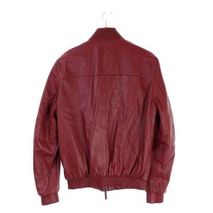 ARMANI COLLEZIONI ラムレザージャケット ジップアップ レッド