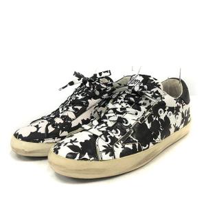 GOLDEN GOOSE スニーカー ローカット 総柄 レザー 36 23cm 黒 ブラック 白 ホワイト