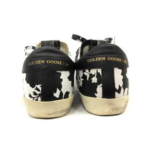 GOLDEN GOOSE スニーカー ローカット 総柄 レザー 36 23cm 黒 ブラック 白 ホワイト