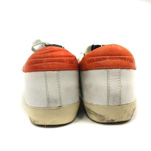 GOLDEN GOOSE SUPERSTAR スニーカー ローカット レザー 37 24cm 白 ホワイト オレンジ