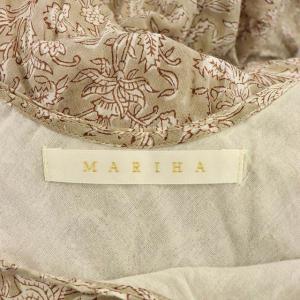 MARIHA 花柄 ノースリーブロングワンピース ティアード フレア ベージュ