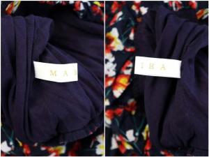 MARIHA 草原の夢のドレス  ロングワンピース  花柄 ベアトップ フレア 濃紺 マルチカラー