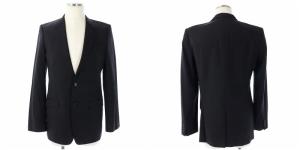 N.HOOLYWOOD ウールジャケット×パンツセットアップスーツ 上下 テーラードジャケット 背抜き 2B パンツ 40 黒 ブラック