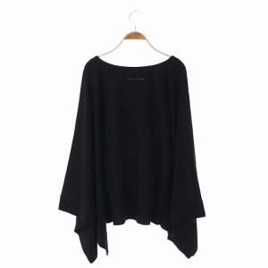 Martin Margiela 6 MM6 変形デザイントップス カットソー プルオーバー ポンチョ調 長袖 M 黒