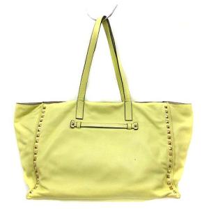 VALENTINO GARAVANI バッグ トート ハンド レザー ロックスタッズ イエロー