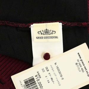 GRACE CONTINENTAL 19AW ニット 半袖 シアー クルーネック バイカラー 36 ボルドー